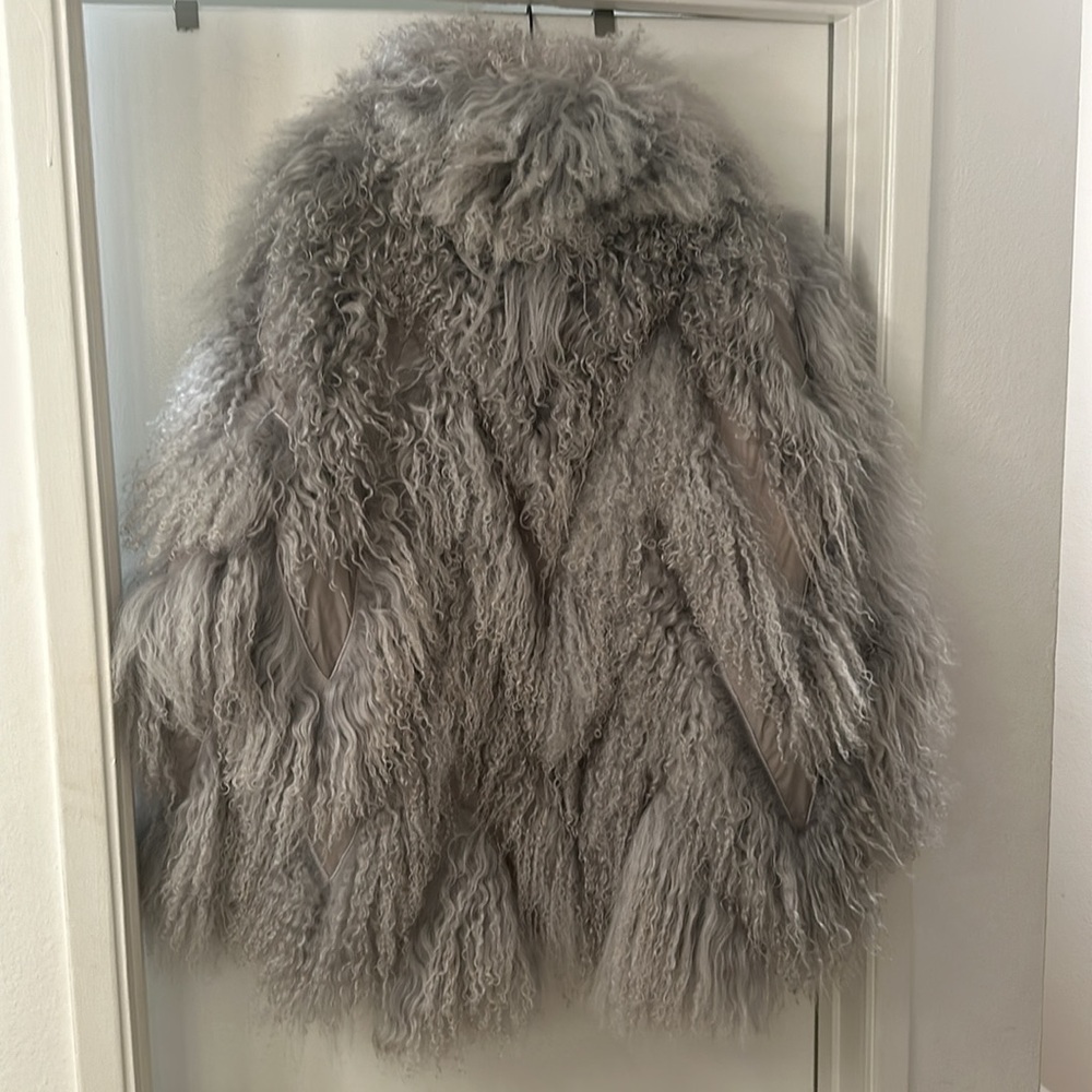 Ralph Lauren Fall Grey Reversible Lamb Fur Coat - size 8 - Picture 10 of 10